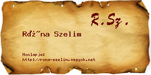 Róna Szelim névjegykártya